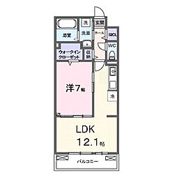 SYS大将軍 1LDKの間取図画像