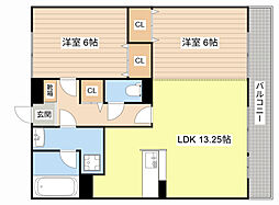 クレストブルー 2LDKの間取図画像