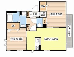 アンティーク・R 2LDKの間取図画像