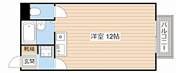 石部の郷なべしゃろーむ ワンルームの間取図画像
