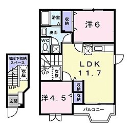 アルマイン・エピ 2LDKの間取図画像
