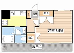 スマイル 1Kの間取図画像