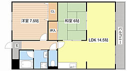 エクシブI番館 1階2LDKの間取り