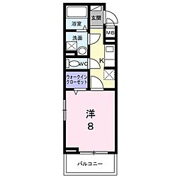 アストラル ノーブル 1Kの間取図画像