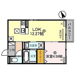 ロイヤルメゾンHYS 1階1LDKの間取り