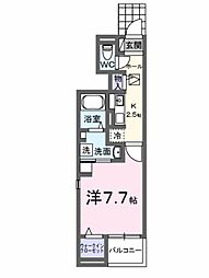 アップフィールド 共栄 III 1Kの間取図画像