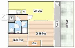 湖西ライフ 2DKの間取図画像