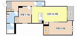 シャーメゾン カレ リアンジュ 2LDKの間取図画像