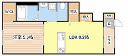PATIO.DX 1LDKの間取図画像