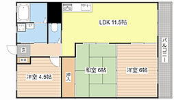 南川ハイツ 3LDKの間取図画像