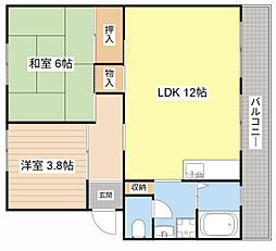 南井ハイツ 2LDKの間取図画像