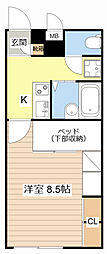 レオパレス彦根芹橋 1Kの間取図画像