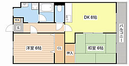 グランパレスドリーム 2DKの間取図画像