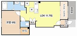 (仮)草津市川原2丁目アパート 1LDKの間取図画像