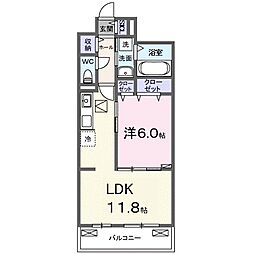 SYS大将軍 1LDKの間取図画像