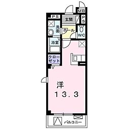 ブリリアント・テラス ワンルームの間取図画像