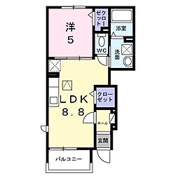 グランド ソレイユ 1LDKの間取図画像