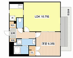 メゾンフローラ2 1LDKの間取図画像