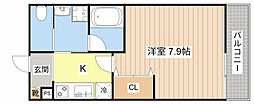 ALEGRIA瀬田 1Kの間取図画像