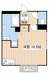 フェリシード ワンルームの間取図画像