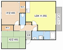パークハイム 2階2LDKの間取り