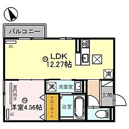 ロイヤルメゾンHYS 1階1LDKの間取り