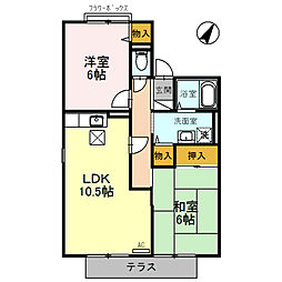 セリティ− 1階2LDKの間取り