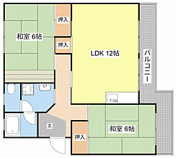 エイトハイツ坂本 4階2LDKの間取り