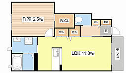 シャトーサイド 1LDKの間取図画像