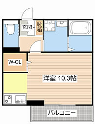シャーメゾンサンライズ ワンルームの間取図画像