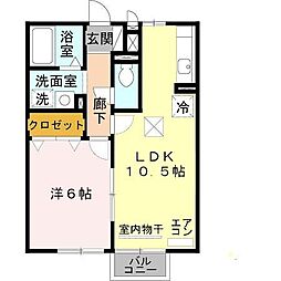 ベルコート木ノ座 1LDKの間取図画像