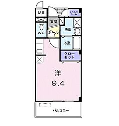 リバーレイクヒルズ ワンルームの間取図画像