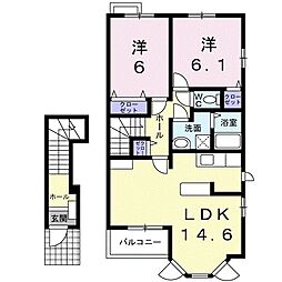 グランデ・ピーノ 2階2LDKの間取り