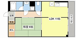 市兵衛第1ビル 4階1LDKの間取り