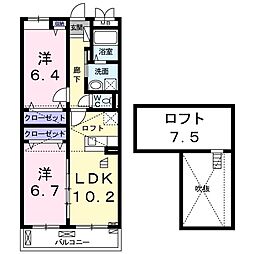 Ｒｉｒｉａ　VII6 3階2LDKの間取り