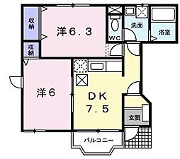 間取図画像 2DK