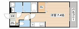 エクセル田中E ワンルームの間取図画像