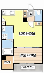 moani 1LDKの間取図画像