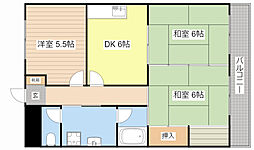 グランパレス南海 4階3DKの間取り