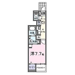 アップフィールド 共栄 III 1Kの間取図画像