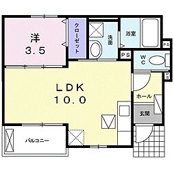 ラフィーネ坂本 1LDKの間取図画像