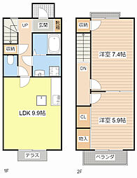 サニーパレス 2LDKの間取図画像