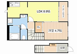 リュミエール 1LDKの間取図画像