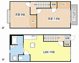ボヌール 2LDKの間取図画像