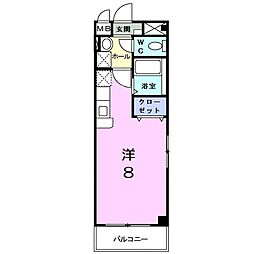 サンパティーク ワンルームの間取図画像