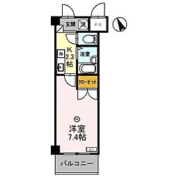 レイクヴュー堅田 1Kの間取図画像