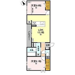 D-ROOM 大橋 2LDKの間取図画像