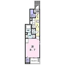 ミ・リブロ彦根駅北壱番館 1Kの間取図画像