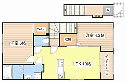 大津市大萱2丁目アパート 2LDKの間取図画像