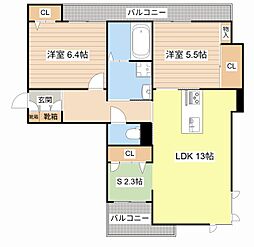 グランソルルチア 2SLDKの間取図画像